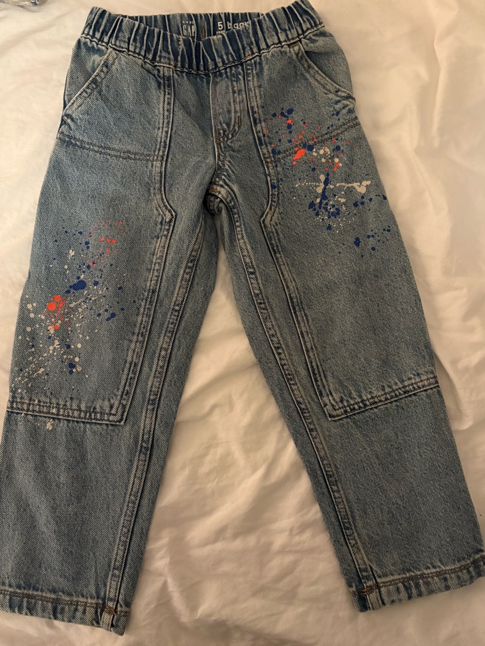 GAP Kids Denim Jeans with Colorful Paint Splatters